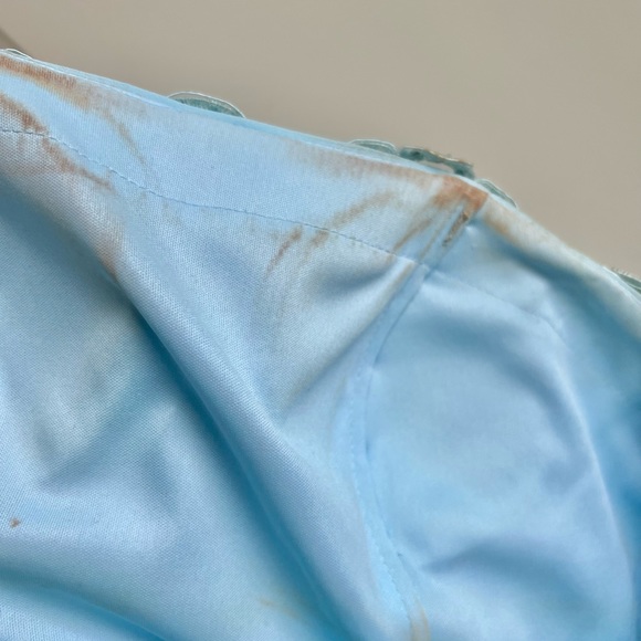 STRAPLESS BEADED LIGHT SKY BLUE PROM DRESS - Picture 7 of 7